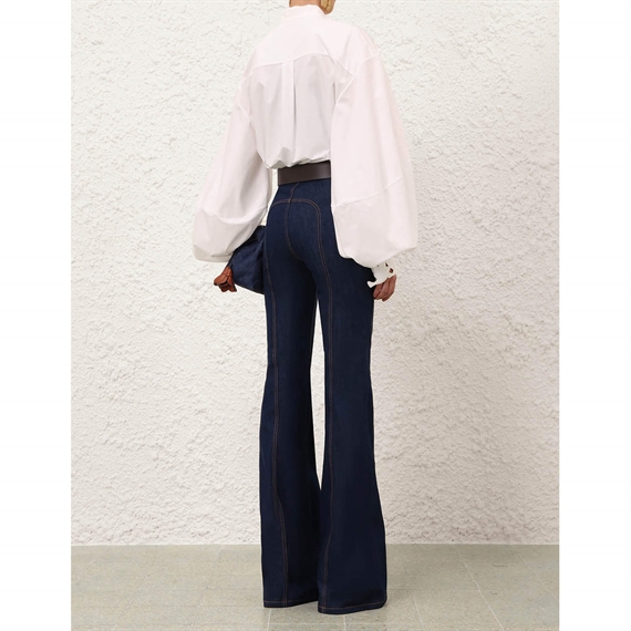 Zimmermann Luna Applique Bluse, Ivory 